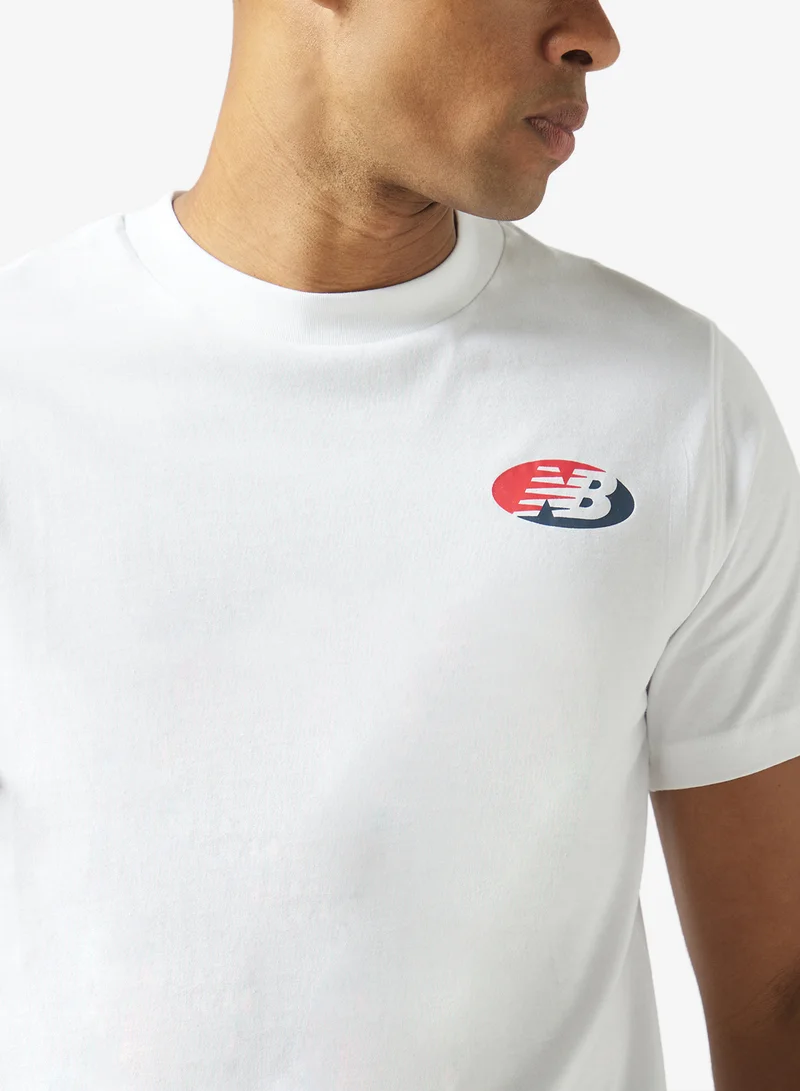 New Balance WHITE (WT) Oval Badge Relaxed T-Shirt for Men | Best Price UAE