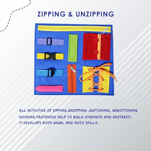 Toodles Early Learnings Zipping & Unzipping Toy for Kid's Skill Development | Learning Bag with Buckles | Zippers & Snaps - Kids Toy Gift for 2 to 5 Year Old Kids | Multicolor (Pack of 1) - Image 2