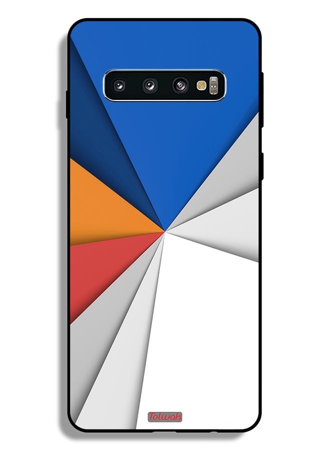 Tolwak Samsung Galaxy S10 Plus Protective Case Cover Material Matches Abstract Art - Image 2