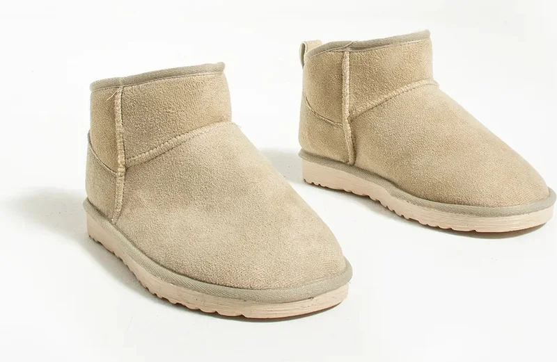 Pembe Potin Pink Boots Wool Lined Ankle Mini Women's Boots 007-1998-23NUBUK