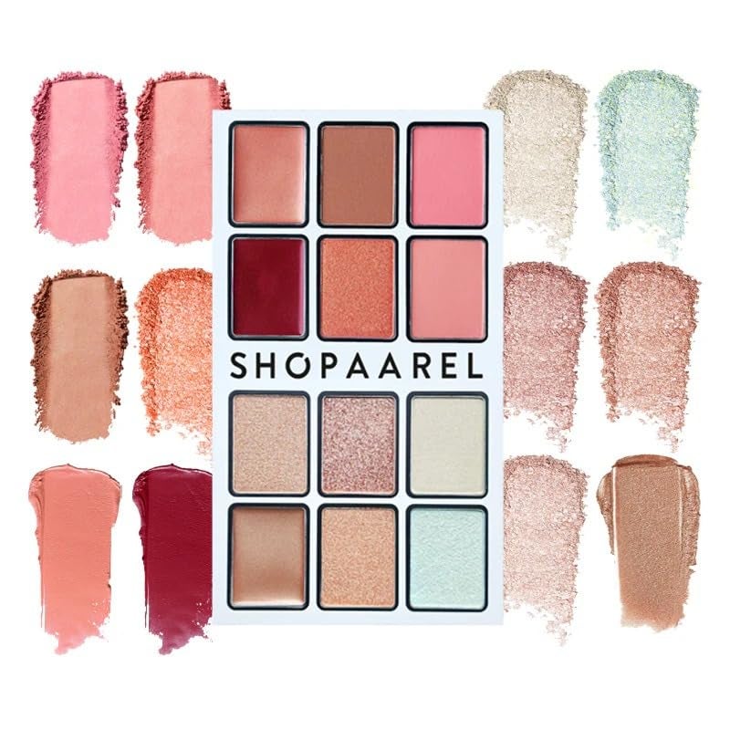 Shopaarel باليت أحمر الخدود و الهايلايتر من شوباريل 6 ألوان عالية الصبغة تدوم طويلاً وسهلة الدمج لجميع أنواع البشرة، أضف لمسة من الإشراق لمكياجك - Image 4