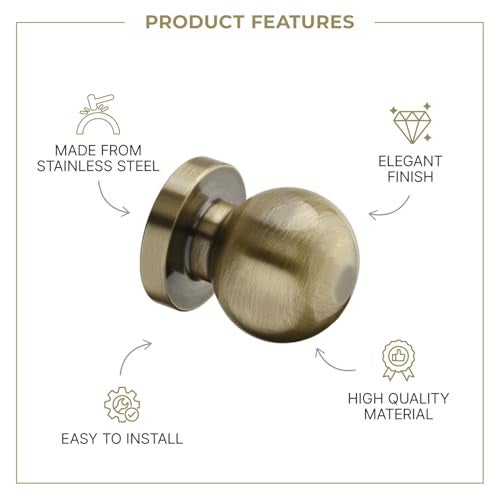 LAPO 9 Piece Drawer Knobs for Home & Office – Durable and Elegant Stainless Steel Door Knob for Cabinets, Cupboards & Dressers (Antique Finish) - Image 3
