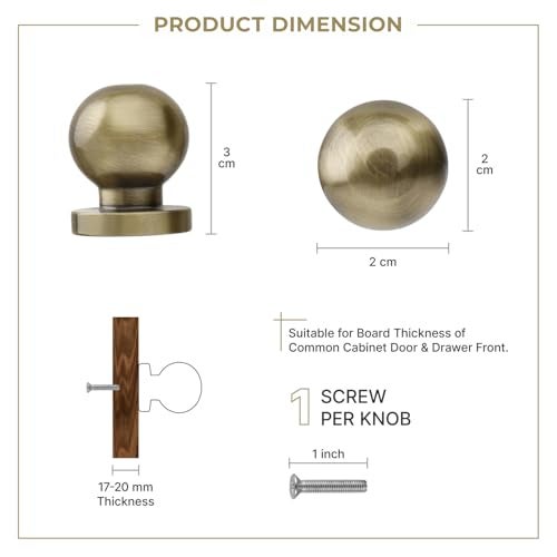 LAPO 9 Piece Drawer Knobs for Home & Office – Durable and Elegant Stainless Steel Door Knob for Cabinets, Cupboards & Dressers (Antique Finish) - Image 2