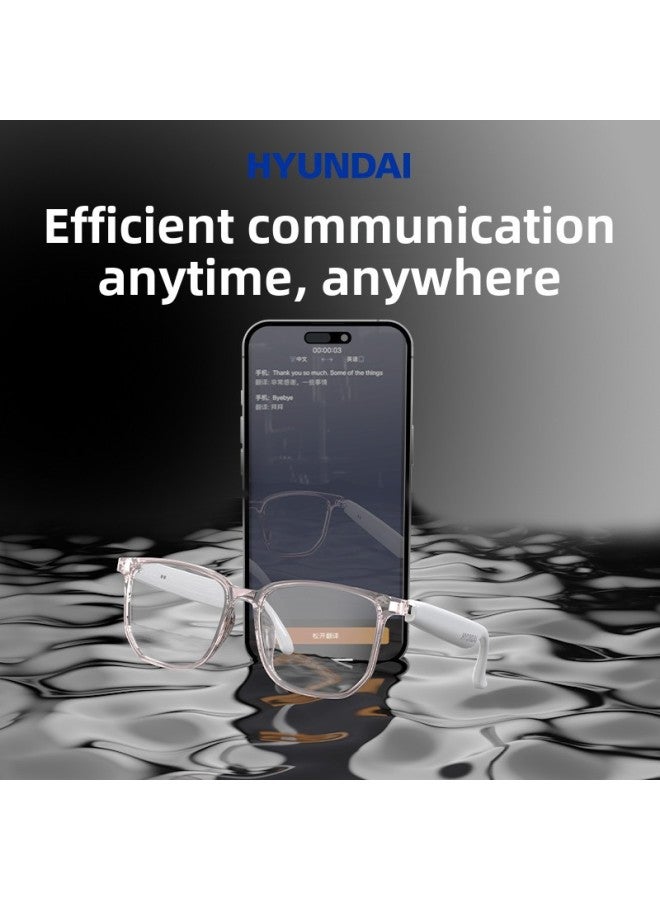 HYUNDAI/Modern HY-C8 سماعة رأس بلوتوث للترجمة الذكية بالذكاء الاصطناعي، ترجمة فورية فورية، لون الارتداء: Hy-c8pro أبيض [نسخة مترجمة بالذكاء الاصطناعي] - Image 3