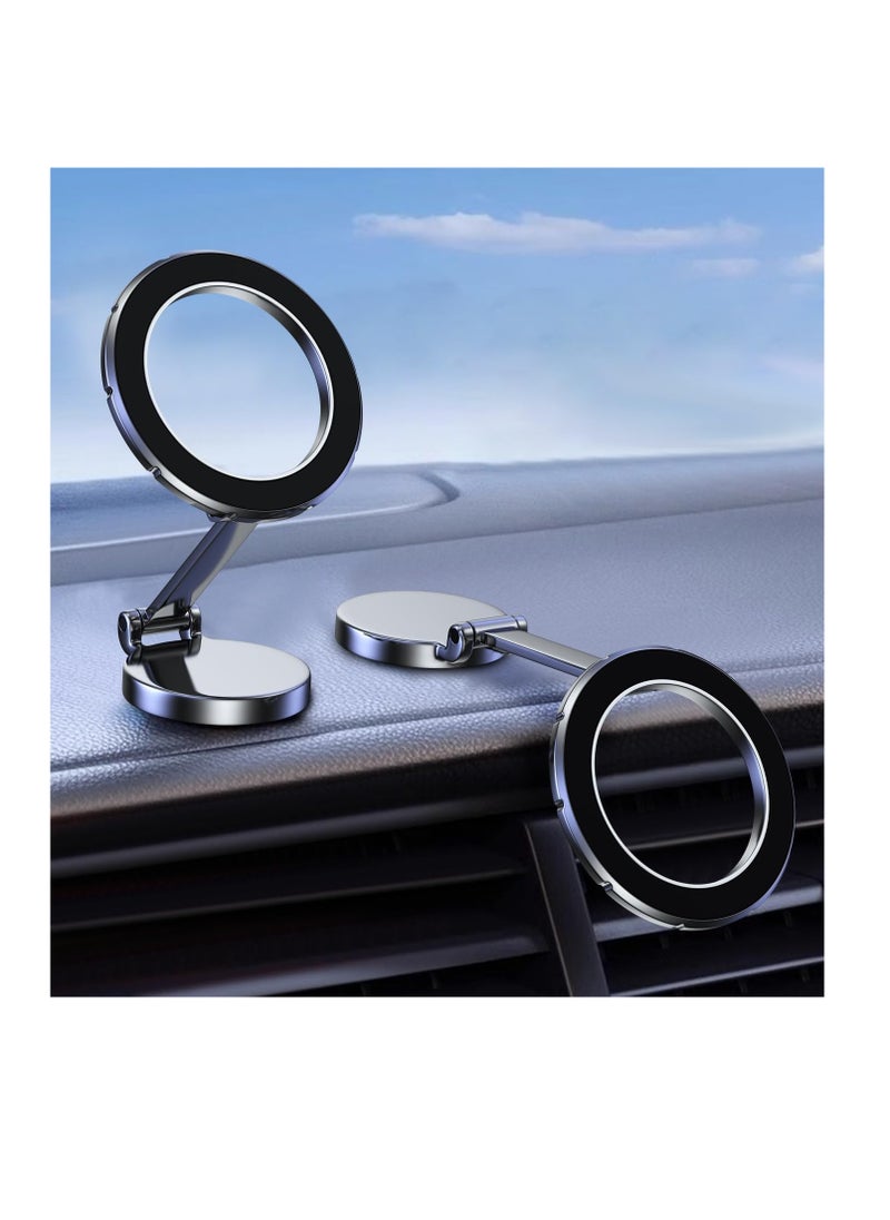 Generic Magnetic Car Phone Holder, 360 Degree Rotatable Magnetic Phone Holder, Alloy Foldable Magnetic Car Mobile Holder for All Mobile Phones  - Image 1