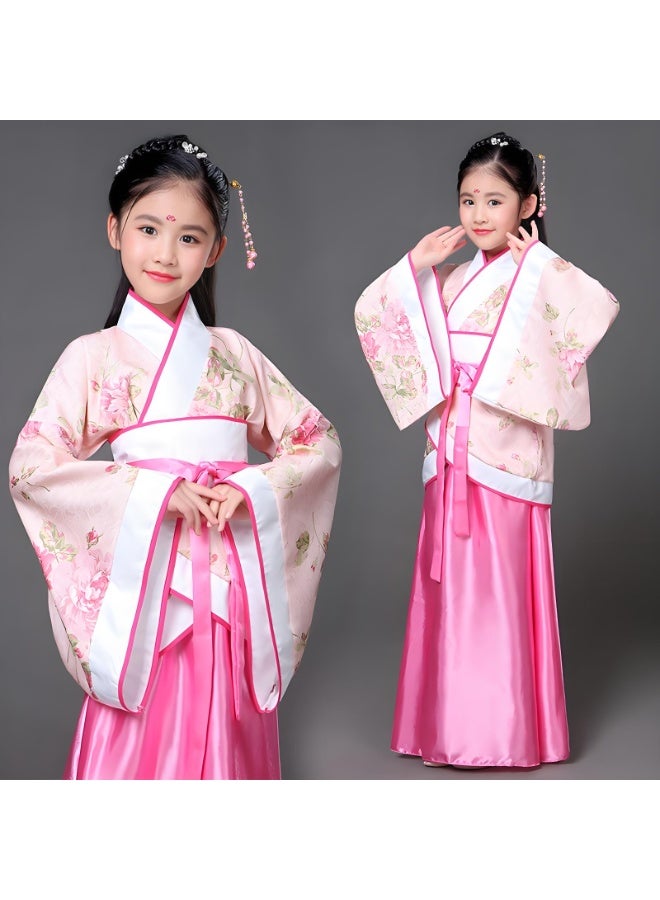 Girl's Chinese Traditional Costumes Hanfu Dresses Tang Suit Ancient For Dress Up Stage Show Performances Cosplay