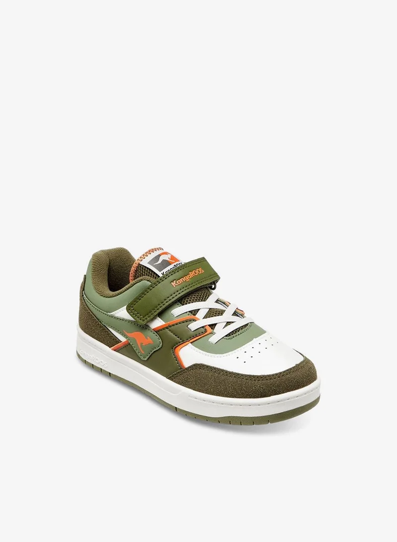 kangaROOS Logo Detail Sneakers with Hook and Loop Closure