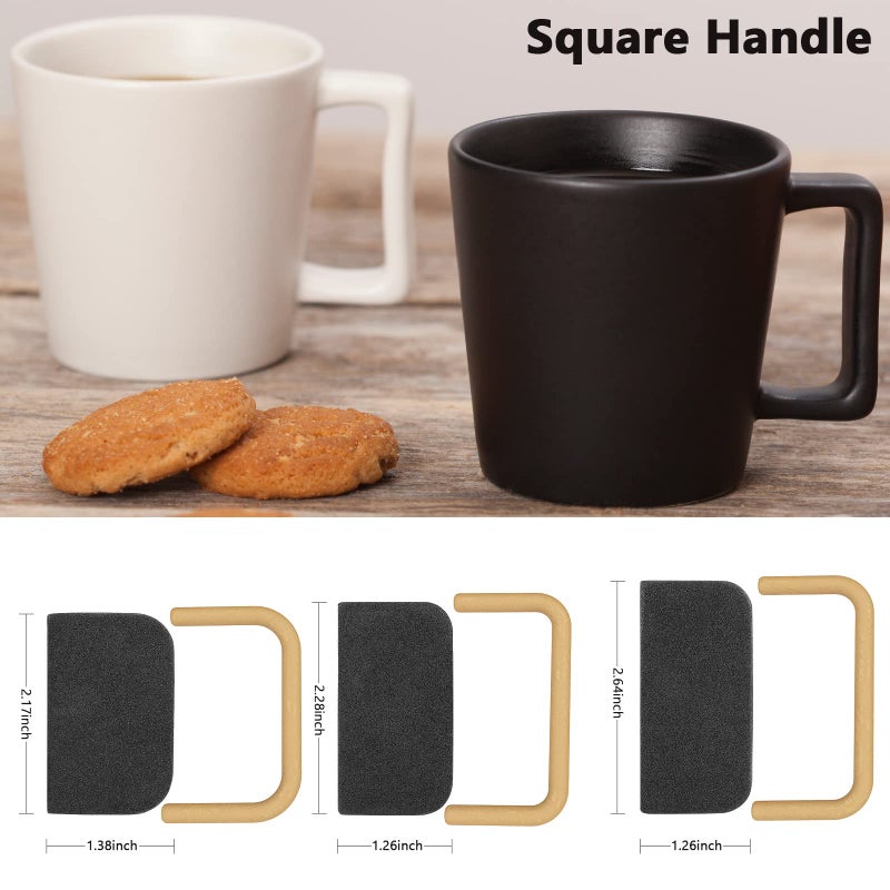 Sanchamy Pottery Mug Handle Molds 12Pcs Mug Handle Forms Mug Handle Making Tool for Pottery Ceramic Mug Handle Molds for Clay with Various Shapes and Sizes-Black - Image 2