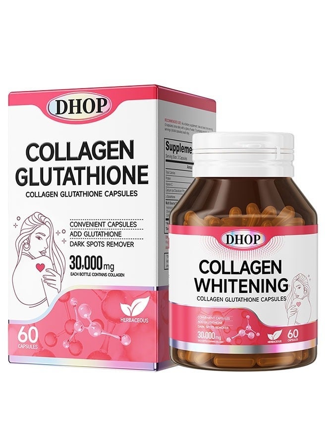 دهاب كبسولات الكولاجين الجلوتاثيون 30000 ملغ 60 كبسولة مكمل تبييض فعال مضاد للأكسدة مضاد للشيخوخة - Image 1