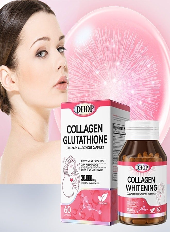دهاب كبسولات الكولاجين الجلوتاثيون 30000 ملغ 60 كبسولة مكمل تبييض فعال مضاد للأكسدة مضاد للشيخوخة - Image 2