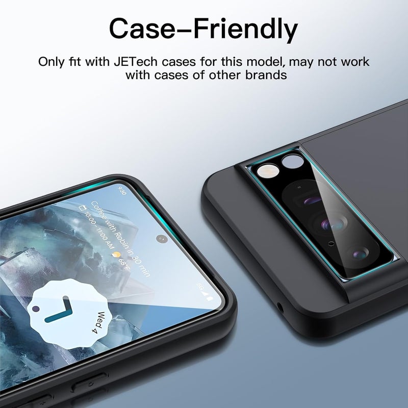 جي تيك واقي شاشة بتغطية كاملة لجهاز Google Pixel 8 Pro مع واقي عدسة الكاميرا، فيلم زجاجي مقسى، أداة تركيب سهلة، متوافق مع بصمة الإصبع، واضح عالي الدقة، عبوة من قطعتين لكل منهما - Image 2