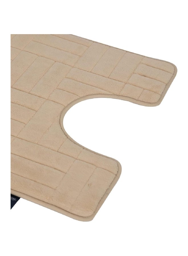 J&C 3-Piece Super Absorbent High Quality Polyester Bath Mat Set Beige 80 x 50 x 4 cm CN BM3PCMFO - Image 4