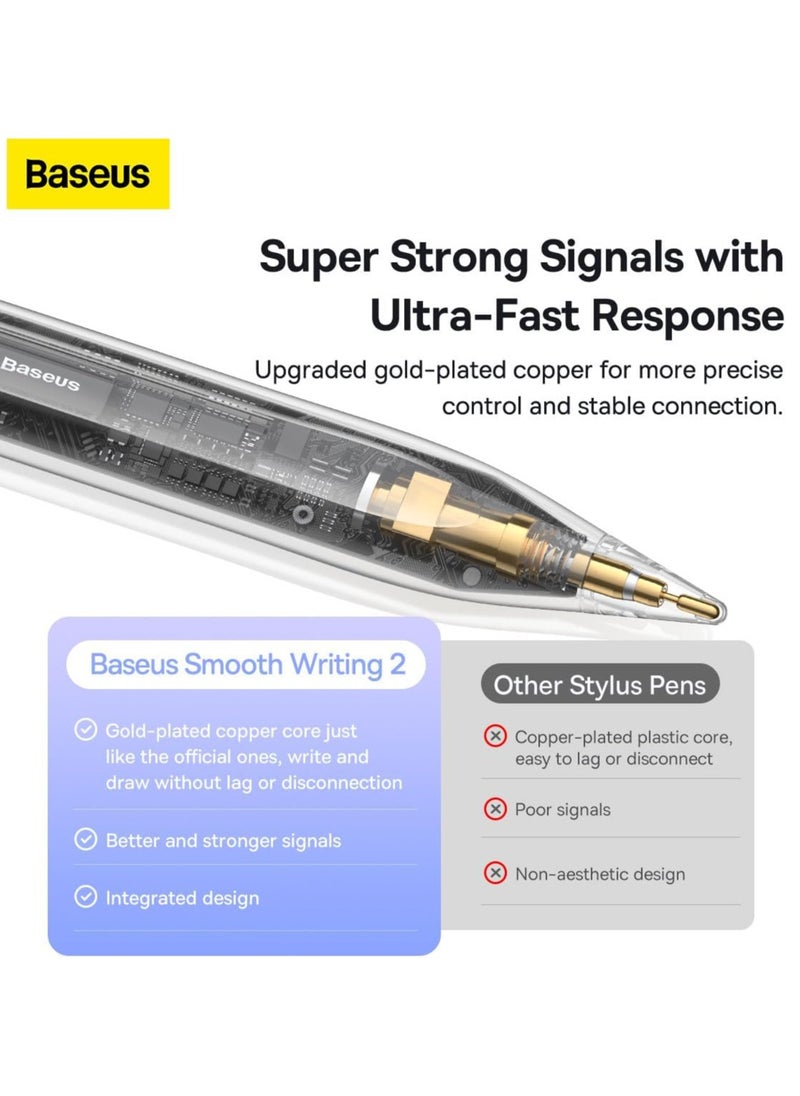 Baseus - Baseus Smooth Writing 2 Series Wireless Charging Stylus, White (Active Version with active pen tip) - Image 1