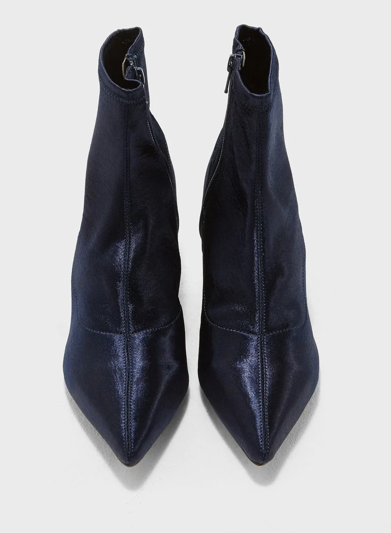 TOPSHOP Bonbon Sock Satin Ankle Boots