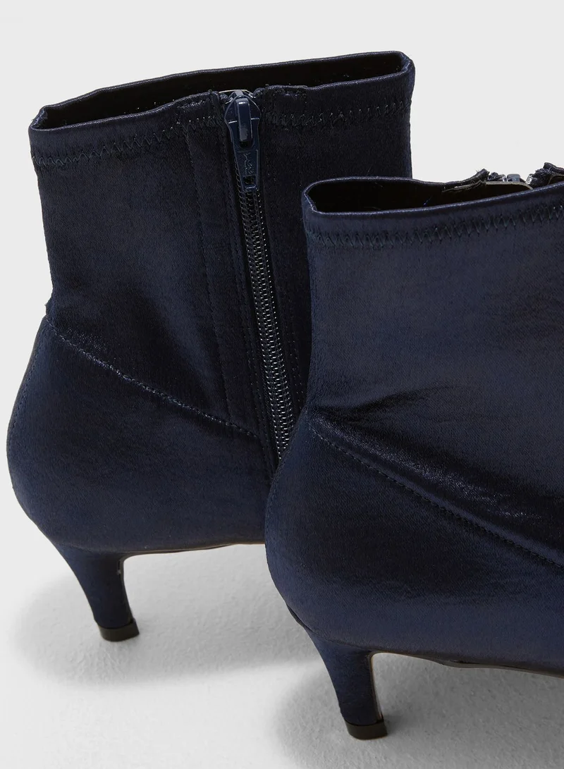 TOPSHOP Bonbon Sock Satin Ankle Boots