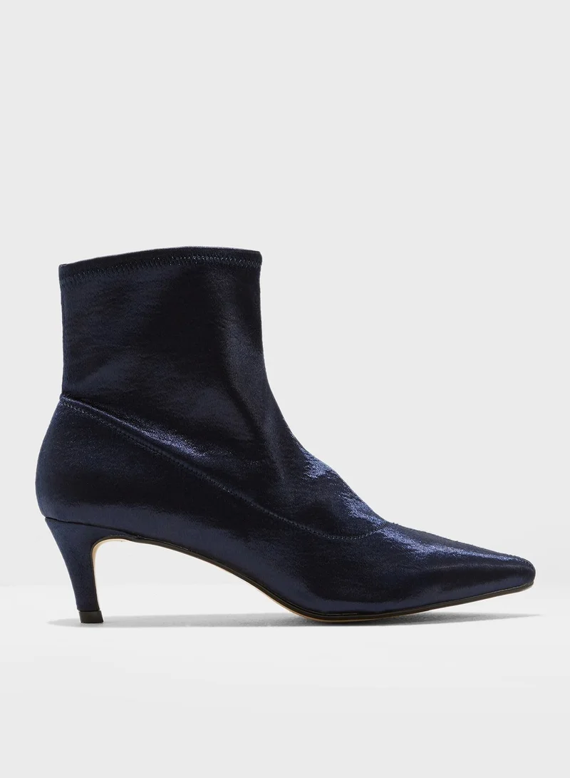 TOPSHOP Bonbon Sock Satin Ankle Boots
