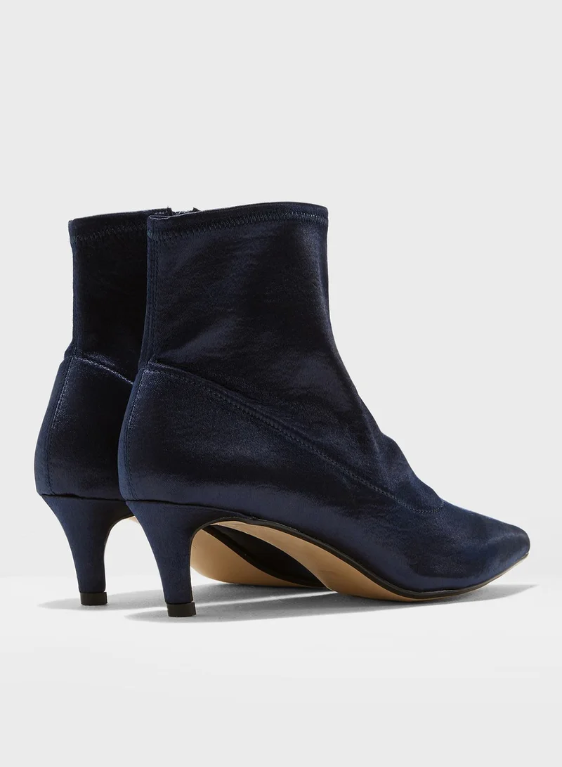 TOPSHOP Bonbon Sock Satin Ankle Boots