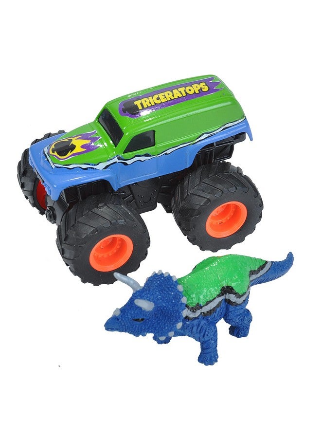 Wild Republic مجموعة مغامرة ترايسيراتوبس والشاحنة من وايلد ريبابليك، هدايا للأطفال، لعبة للعب الخيالي، مجموعة من قطعتين، 20651، 4"