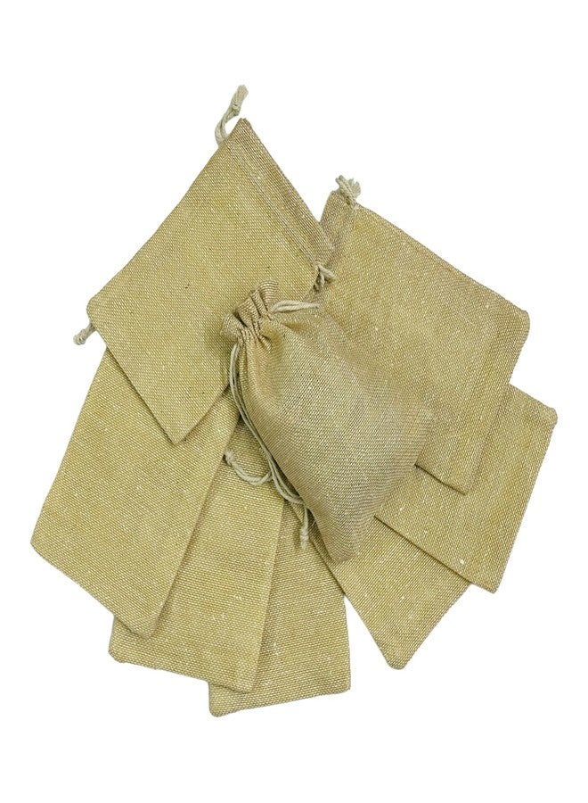 Moira 12pcs 4X6 inch Small Size Beige Jute Potli for Gifting, Jewellery Storage, Shagun, Coin Packing, Art & Craft - Image 5