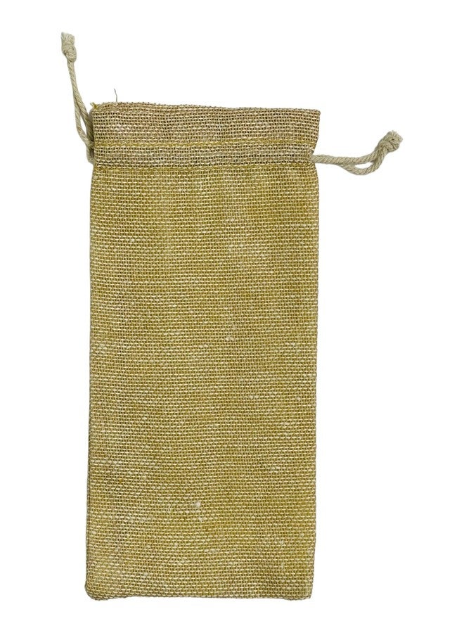 Moira 12pcs 4X6 inch Small Size Beige Jute Potli for Gifting, Jewellery Storage, Shagun, Coin Packing, Art & Craft - Image 4