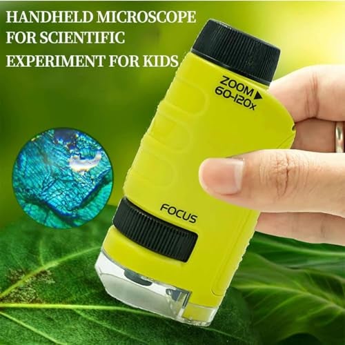 DuHeSin Miniscope Pocket Microscope for Kids with 60x-120x Magnification Mini Labsters Portable Microscope for Kids Handheld Microscope for Scientific Experiment for Kids (Green) - Image 2