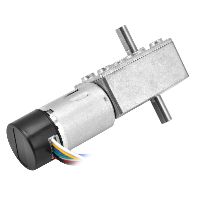 DC Worm Gear Motor 15mm Double Shaft Speed Reduction Drive Device with Encoder JGY‑370DC12V 23RPM - Image 4