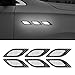 SUNBREATH 6PCS Car Fender Hood Bumper Reflective Decal Safety Warning Stripe Vehicle Protection Body Stickers Decoration Universal BlackWhite - Image 2
