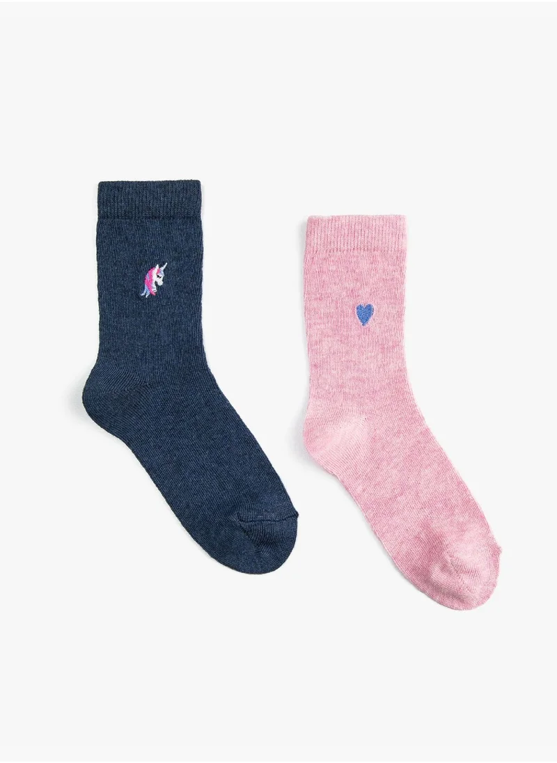 كوتون Unicorn Embroidered Socks Set