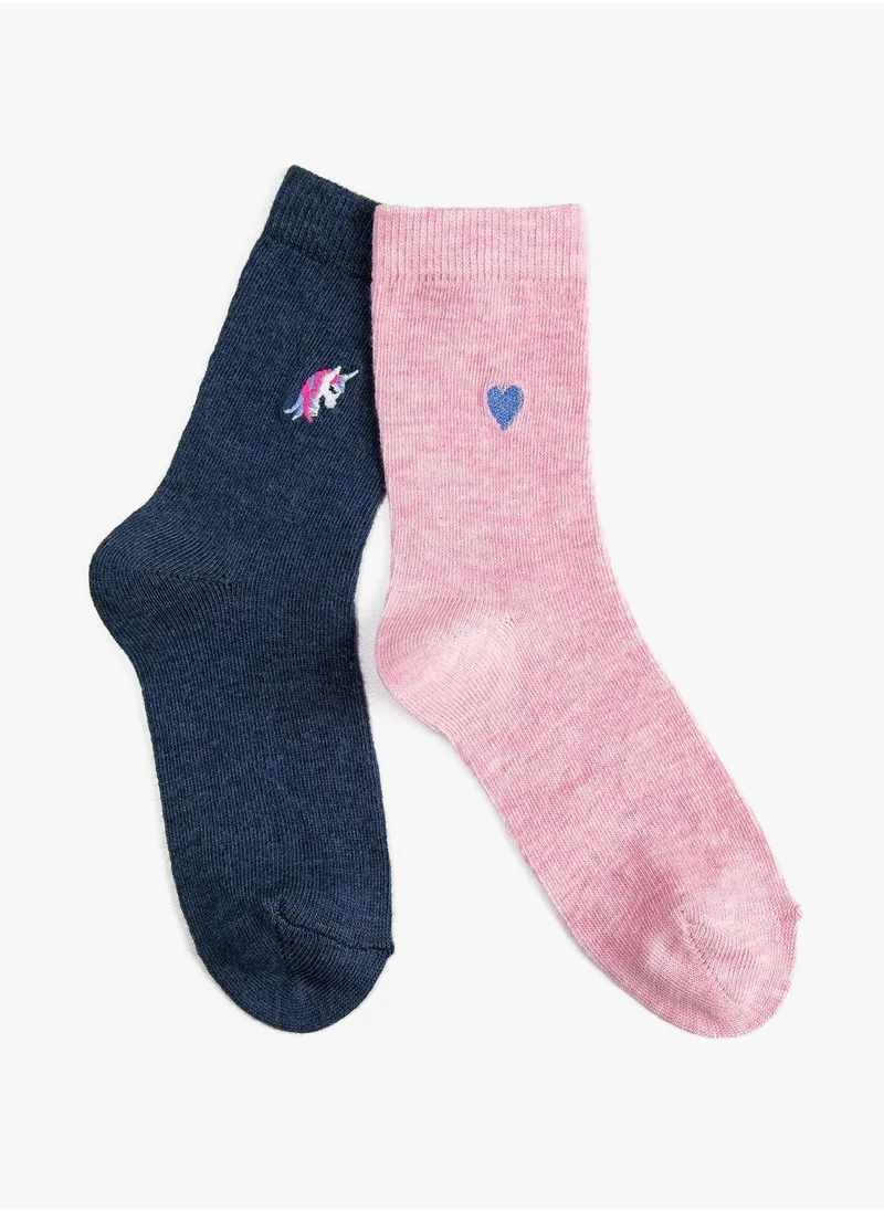 كوتون Unicorn Embroidered Socks Set