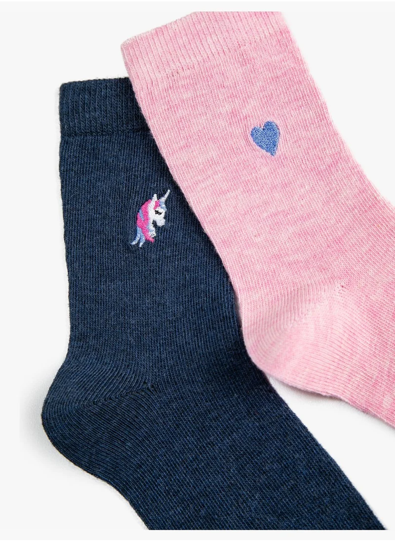 كوتون Unicorn Embroidered Socks Set