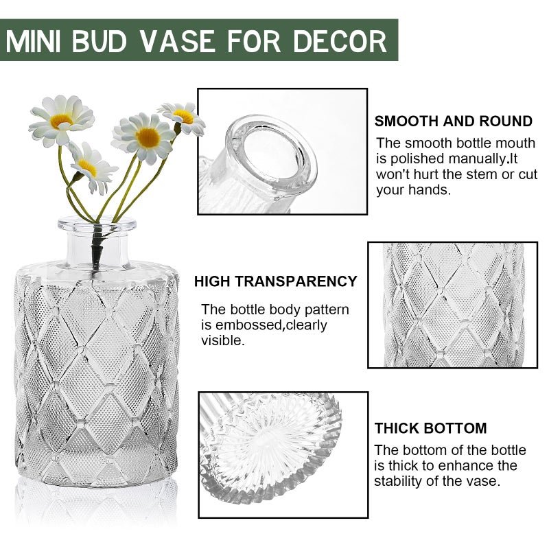 Arme 20 Pcs Bud Vase Set, Mini Vases for Flowers, Small Vintage Glass Vase for Centerpieces, Cute Clear Bud Vases for Home Flower Wedding Decorations - Image 3