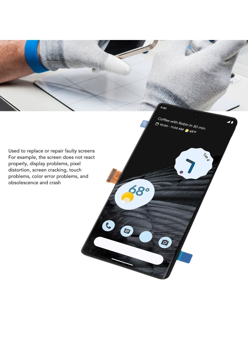 Screen Replacement for Google Pixel 7 Pro 5G GP4BC GE2AE 6.7 Inch Phone Organic LED Touch Screen Digitizer Assembly with Repair Tools  - Image 4