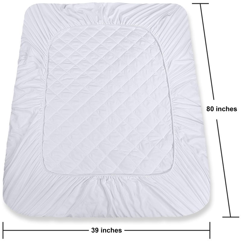 Utopia Bedding Quilted Fitted Mattress Pad (Twin XL), Elastic Fitted Mattress Protector, Mattress Cover Stretches up to 16 Inches Deep, Machine Washable Mattress Topper (White) - Image 4