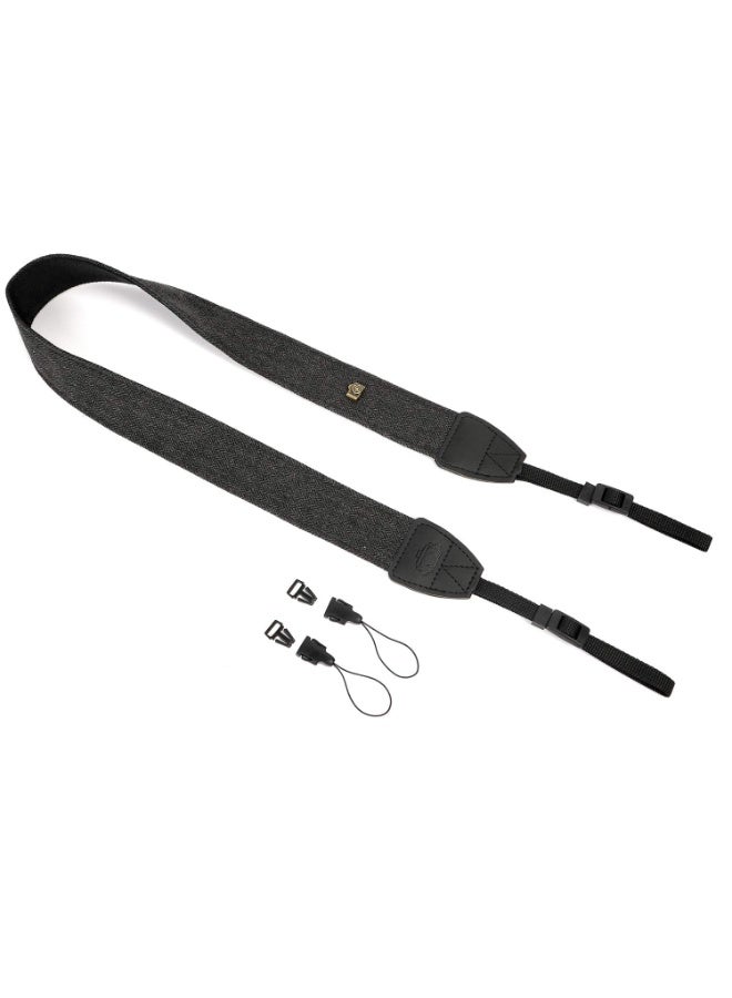 Chabeia Camera Strap Black Canvas Neck Shoulder Strap with Quick Release Buckles for DSLR SLR - Image 4