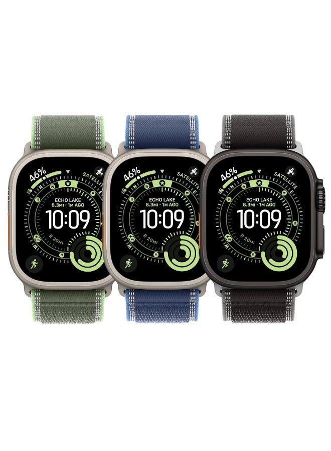 ESCASE 3-Piece Nylon Strap Natural Titanium Replacement Set Compatible with Apple Watch Strap Sizes: 42mm/44mm/45mm/46mm/49mm Fits Apple Watch Ultra/Ultra 2/Ultra 3, Series 11/10/9/8/SE/7/6/5/4/3/2/1 and other models Available in Black/Blue/Green Combo - Image 5