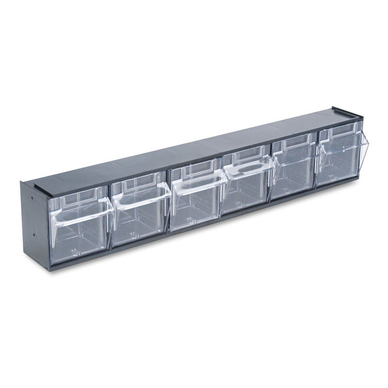 Deflecto Deflecto 20604OPU Sixbin horizontal tilt bin storage system 2358w x 358d x 412h black 