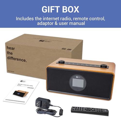 O OCEAN DIGITAL راديو إنترنت رقمي أوشن WR-860 FM مع مكبرات صوت ستيريو، ساعة منبه، مؤقت نوم، خط خارجي، مدخل AUX، تخفيف التوتر، الاسترخاء ومساعد النوم، شاشة ملونة 2.4" - Image 5
