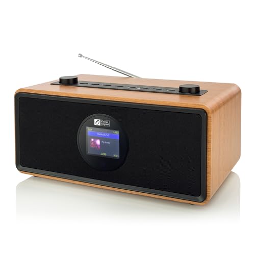 O OCEAN DIGITAL راديو إنترنت رقمي أوشن WR-860 FM مع مكبرات صوت ستيريو، ساعة منبه، مؤقت نوم، خط خارجي، مدخل AUX، تخفيف التوتر، الاسترخاء ومساعد النوم، شاشة ملونة 2.4" - Image 1