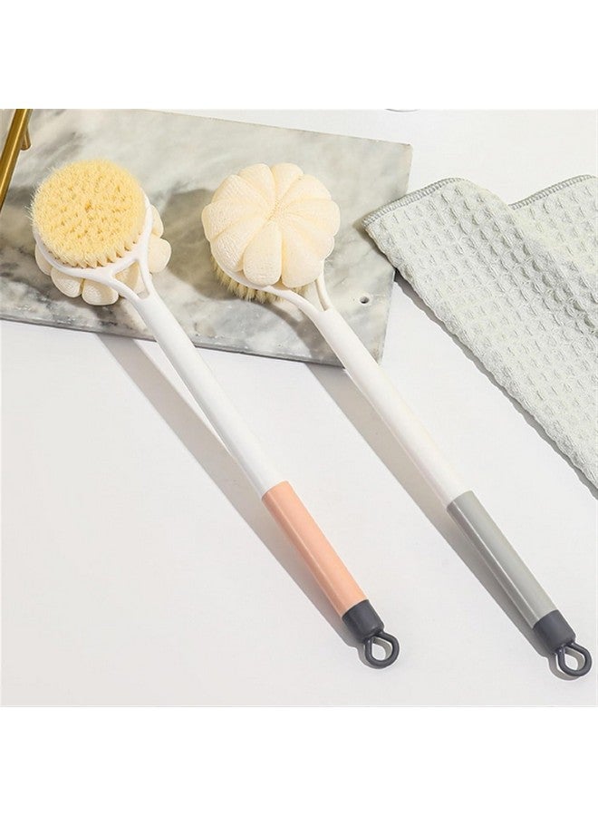 ZIPRON Bathing Brush Practical Back Cleaning Scrubber Back Rubbing Silicone Body Double Sided Long Handle Anti-slip Shower Bath Brush Double-Sided Shower Body Brush Silicone Long Handle Massage Back Body Brush (2 IN 1 BATH) - Image 3