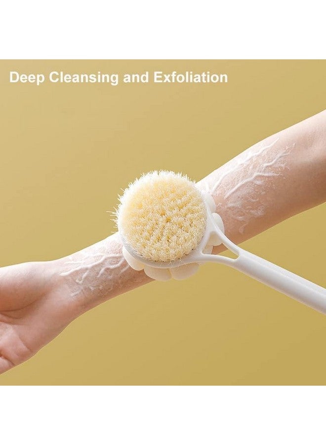 ZIPRON Bathing Brush Practical Back Cleaning Scrubber Back Rubbing Silicone Body Double Sided Long Handle Anti-slip Shower Bath Brush Double-Sided Shower Body Brush Silicone Long Handle Massage Back Body Brush (2 IN 1 BATH) - Image 5