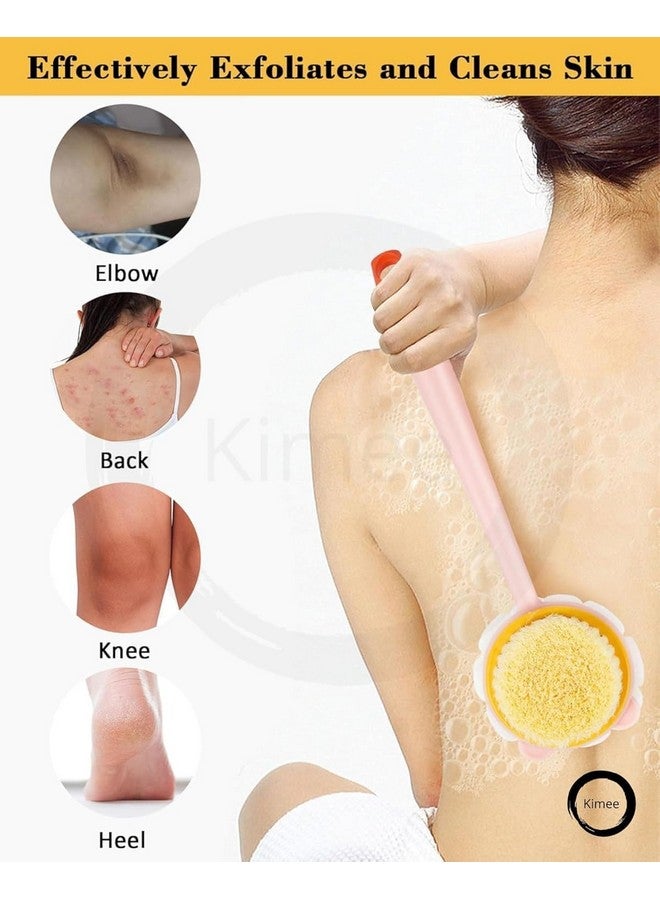 ZIPRON Bathing Brush Practical Back Cleaning Scrubber Back Rubbing Silicone Body Double Sided Long Handle Anti-slip Shower Bath Brush Double-Sided Shower Body Brush Silicone Long Handle Massage Back Body Brush (2 IN 1 BATH) - Image 2