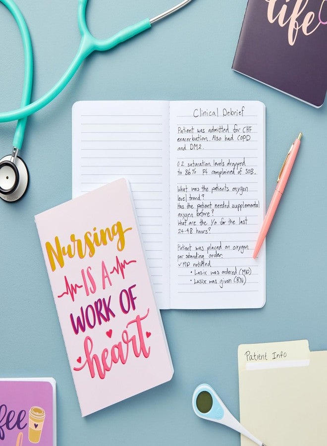 Juvale Nurse Notebook Set - 8-Pack A5 (5 x 8 In), 80 Lined Pages, Assorted Pink, Purple & Green - Medical Student Notebook Pack for Work - Image 2