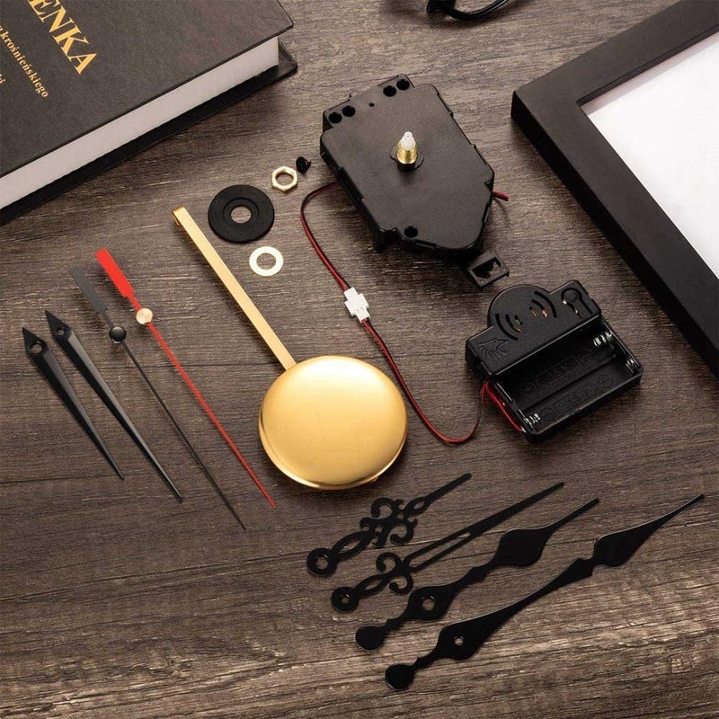 Crystal pendulum trigger clock movement with ringtone melody mechanical components clock kit three pairs of hands black - Image 4