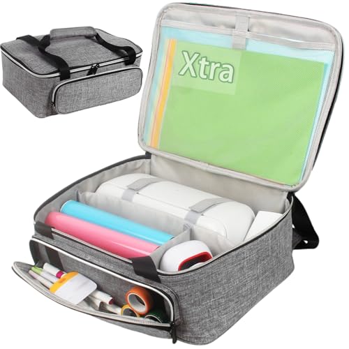 LOPASA Carrying Case for Cricut Joy Xtra, Tote Bag for Extra Machine Storage, Dust Cover, and Travel Carry, Xtra Accessories Bundles Organization and Protection, Store Various Supplies(Grey) - Image 1