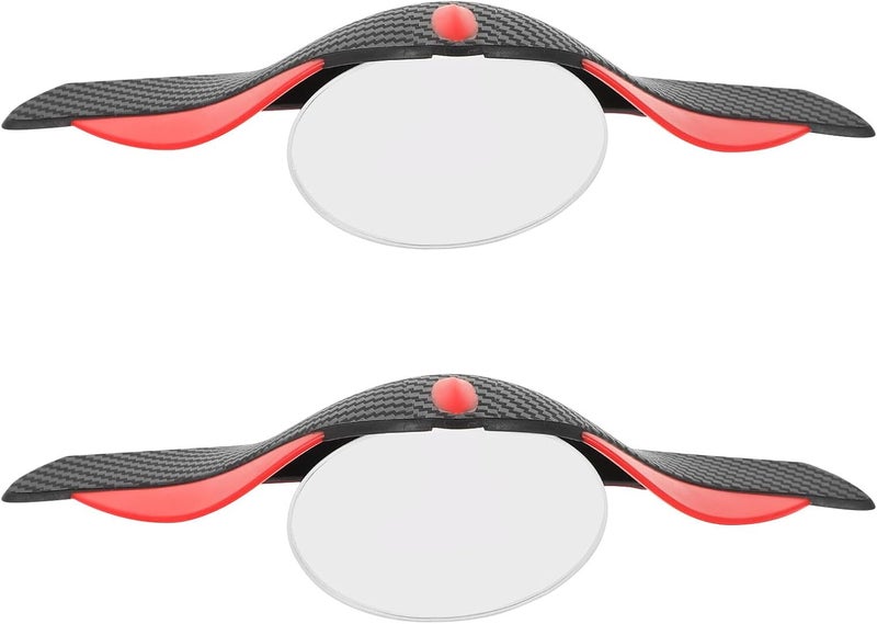 ULTECHNOVO Car Rearview Mirror Rain Visor with 6cm Oval Blind Spot Auxiliary Mirror Carbon Fiber Pattern for Vehicles Universal Exterior Accessory for Improved Driving Safety - Image 1
