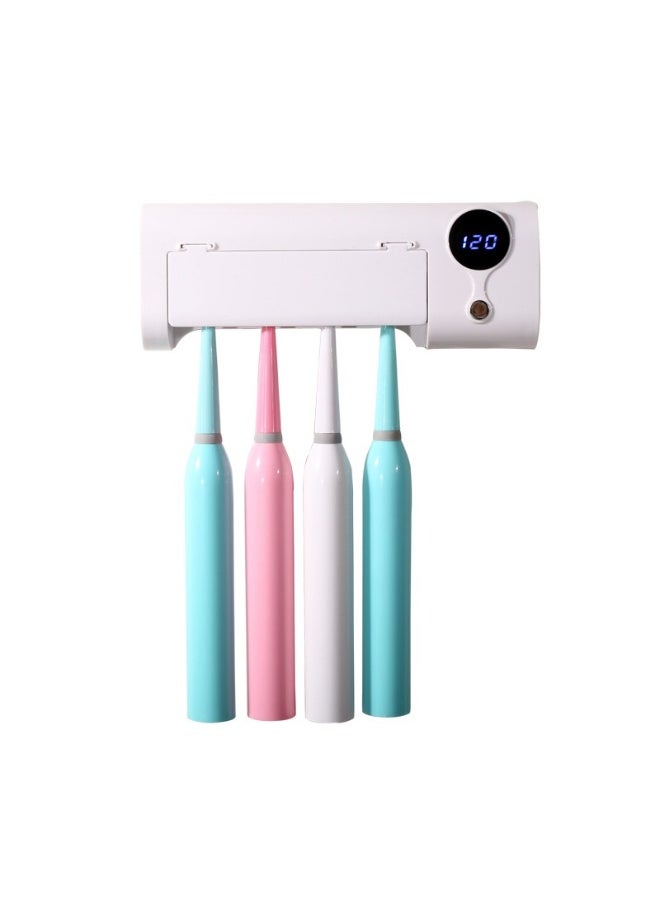yongsheng Charging Wall Mounted Toothbrush Holder White, 4 Toothbrush Slots & Timer Function, Cordless Wall Mounted Toothbrush Holders for Bathrooms  - Image 4