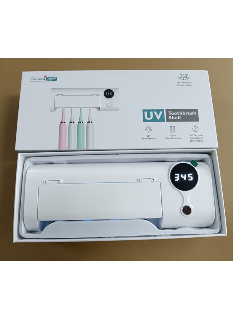 yongsheng Charging Wall Mounted Toothbrush Holder White, 4 Toothbrush Slots & Timer Function, Cordless Wall Mounted Toothbrush Holders for Bathrooms  - Image 5