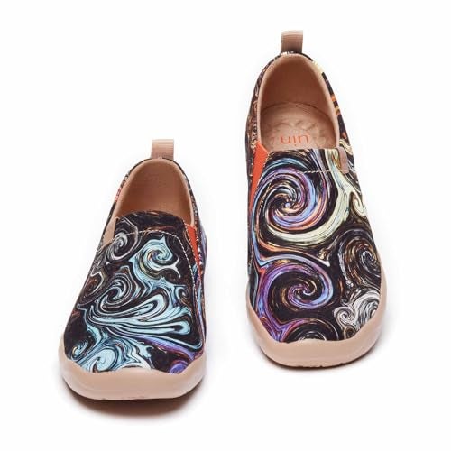 UIN Women's Starry Night Painted Canvas Slip-On Shoes Fashion Ladies Travel Shoes Black (7) - Image 4