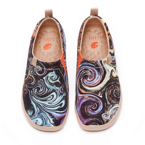UIN Women's Starry Night Painted Canvas Slip-On Shoes Fashion Ladies Travel Shoes Black (7) - Image 1