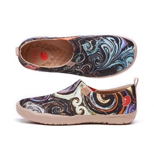 UIN Women's Starry Night Painted Canvas Slip-On Shoes Fashion Ladies Travel Shoes Black (7) - Image 3